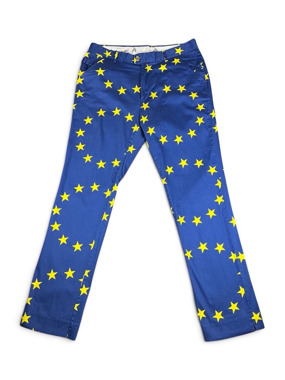 Royal & Awesome Cotton “Eurostar” Print Golf Performance Pants 34x32